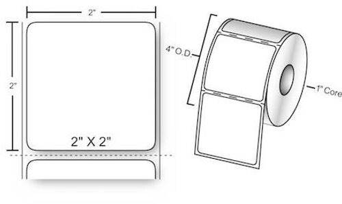 Zebra 2” x 2” DT Labels